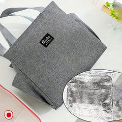 Stylish Insulated Canvas Lunch Bag Floral Print Zip Closure For Work