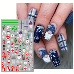 Christmas Nail Art Stickers Santa Elk Snowman