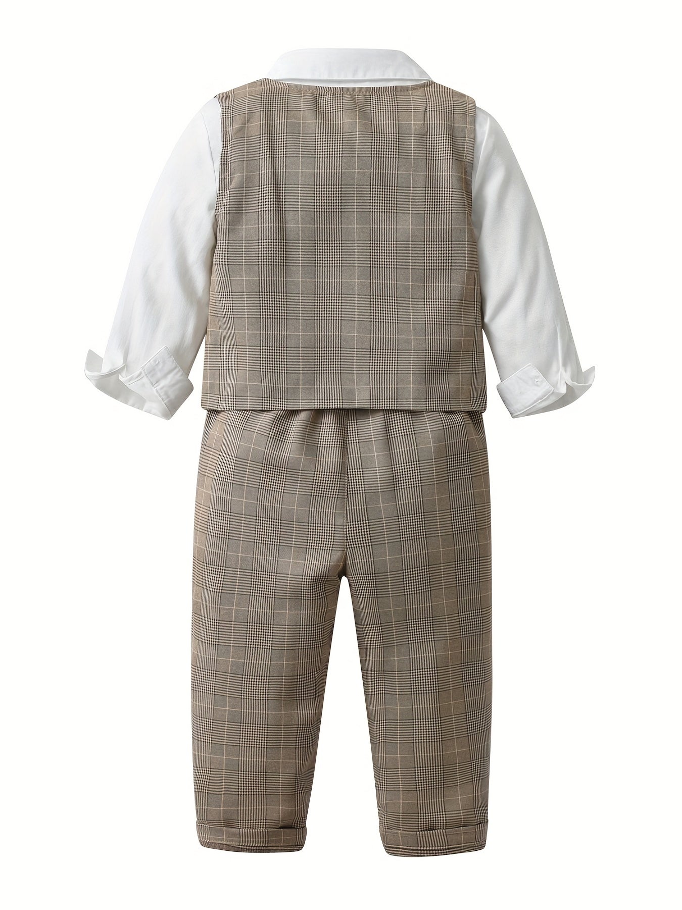 3pcs Baby Boys Bowtie Shirt & Vest & Pants Gentleman Set