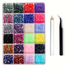 3500pcs Flatback Nail Art Rhinestones Crystal Gems for DIY Clothing Makeup