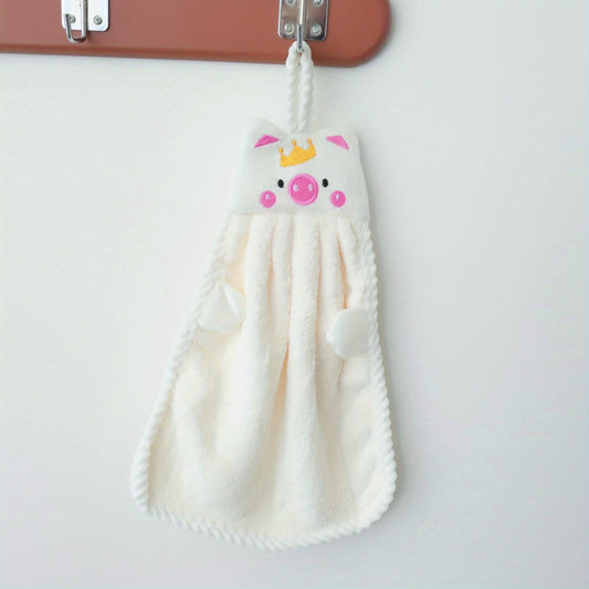 Cartoon Piggy Hand Towel Absorbent Quick Dry Bathroom Bedroom