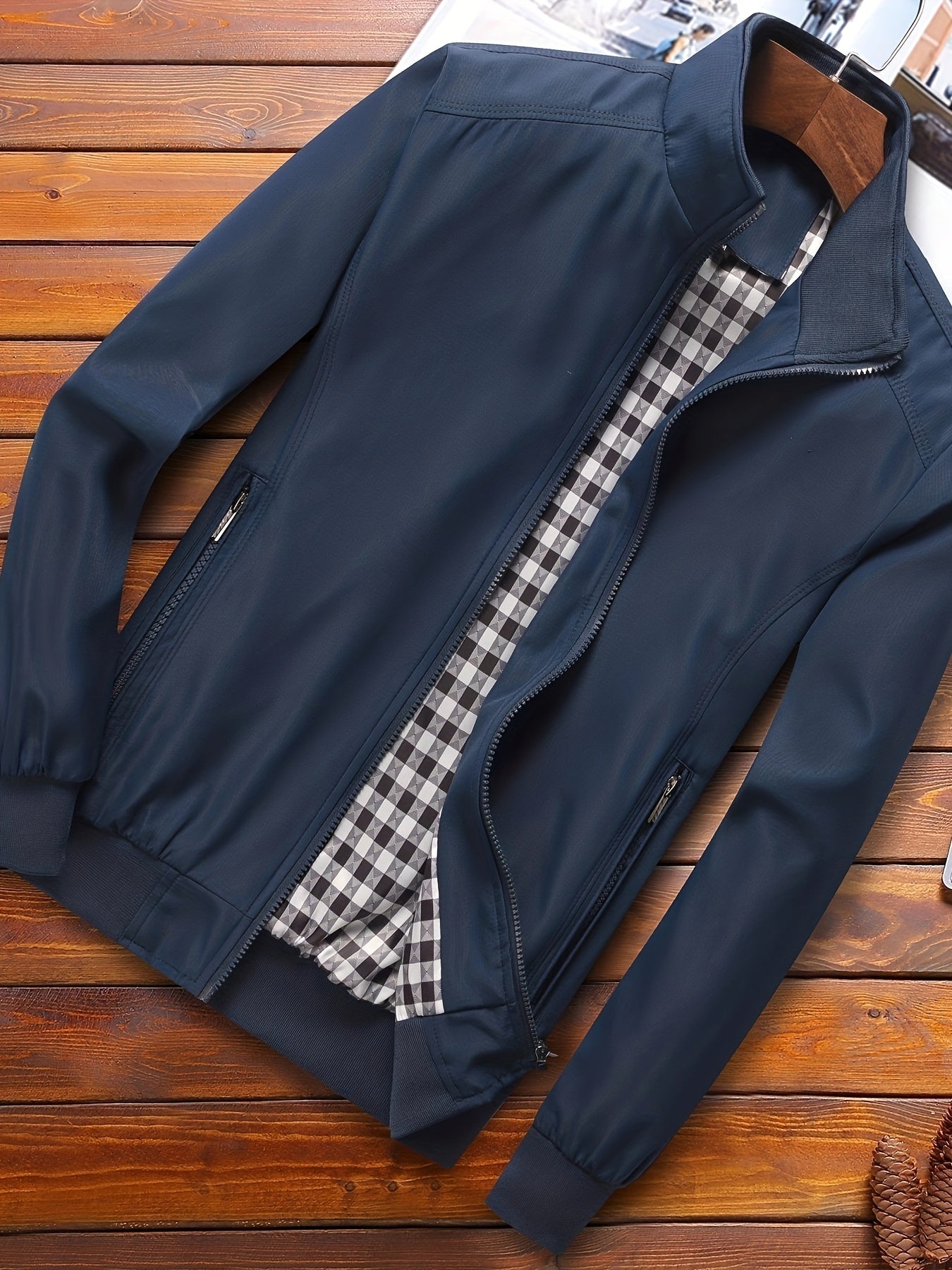 Men's Casual High Neck Zipper Jacket for Spring