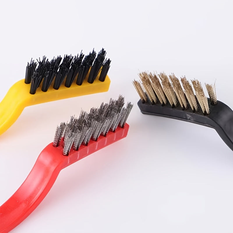 3pcs Brass Stainless Steel Wire Brush Set for Rust Dirt Removal