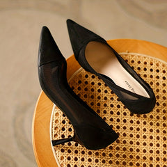 Women's Mesh Stiletto Heels Slip On Pumps