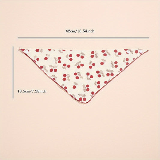 Soft Infant & Toddler Triangular Bib Cherry Print