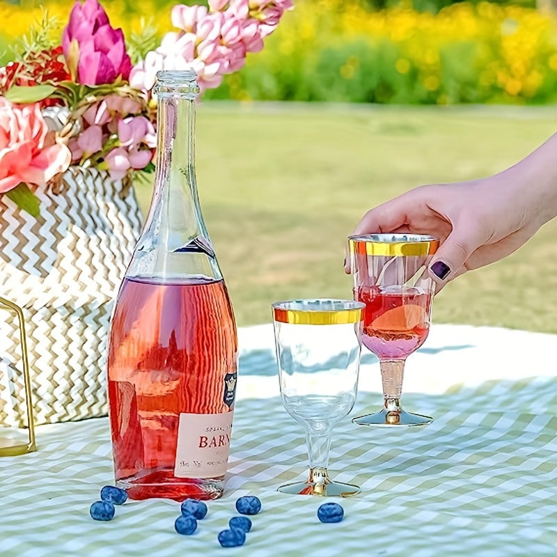 Rose Golden Powder Plastic Wine Glasses