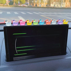 7pcs 10pcs Mini Multicolor Luminous Duckling Car Ornaments