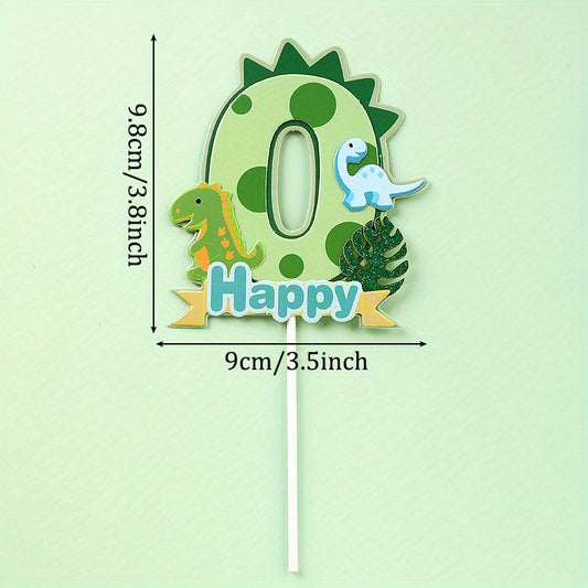 Green Dinosaur Cake Topper for Kids' Birthdays