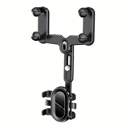 360 Rotatable Car Rearview Mirror Mobile Phone Holder Telescopic Phone Holder