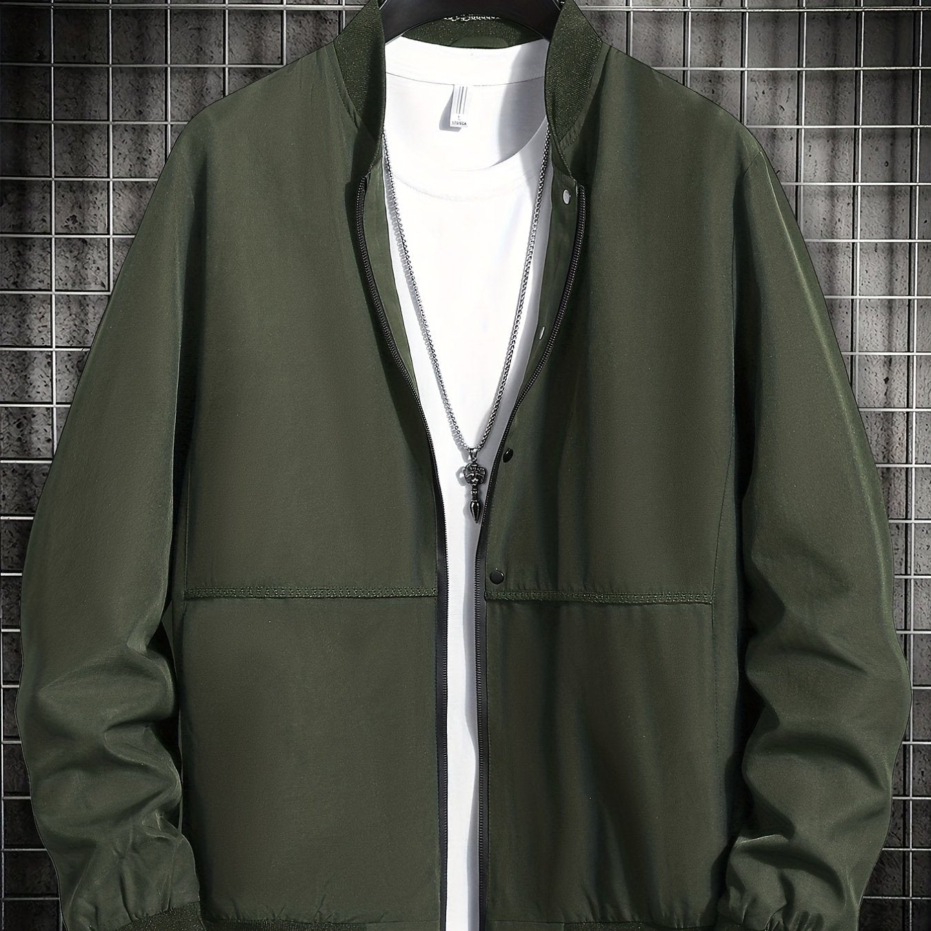 Men's Lightweight Stand Collar Zip Up Jacket