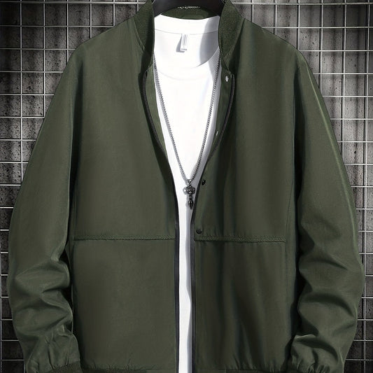 Men's Lightweight Stand Collar Zip Up Jacket