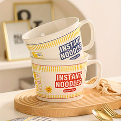 35OZ Ceramic Ramen Bowl With Lid & Handle Japanese Style Noodle Soup Bowl