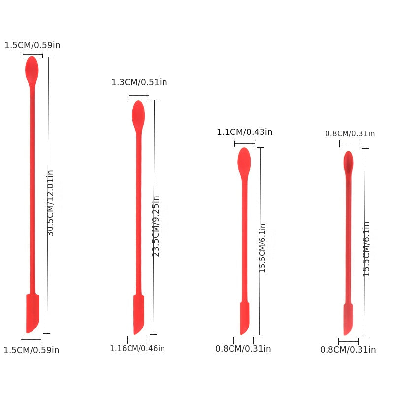 3pcs Mini Silicone Spatula Scraper Spoon Set for Makeup Beauty Cosmetic Jar