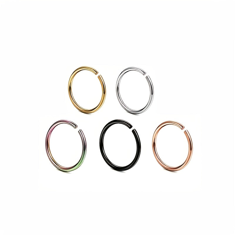 Stainless Steel Round Ring Nose Nail Body Ear Ring