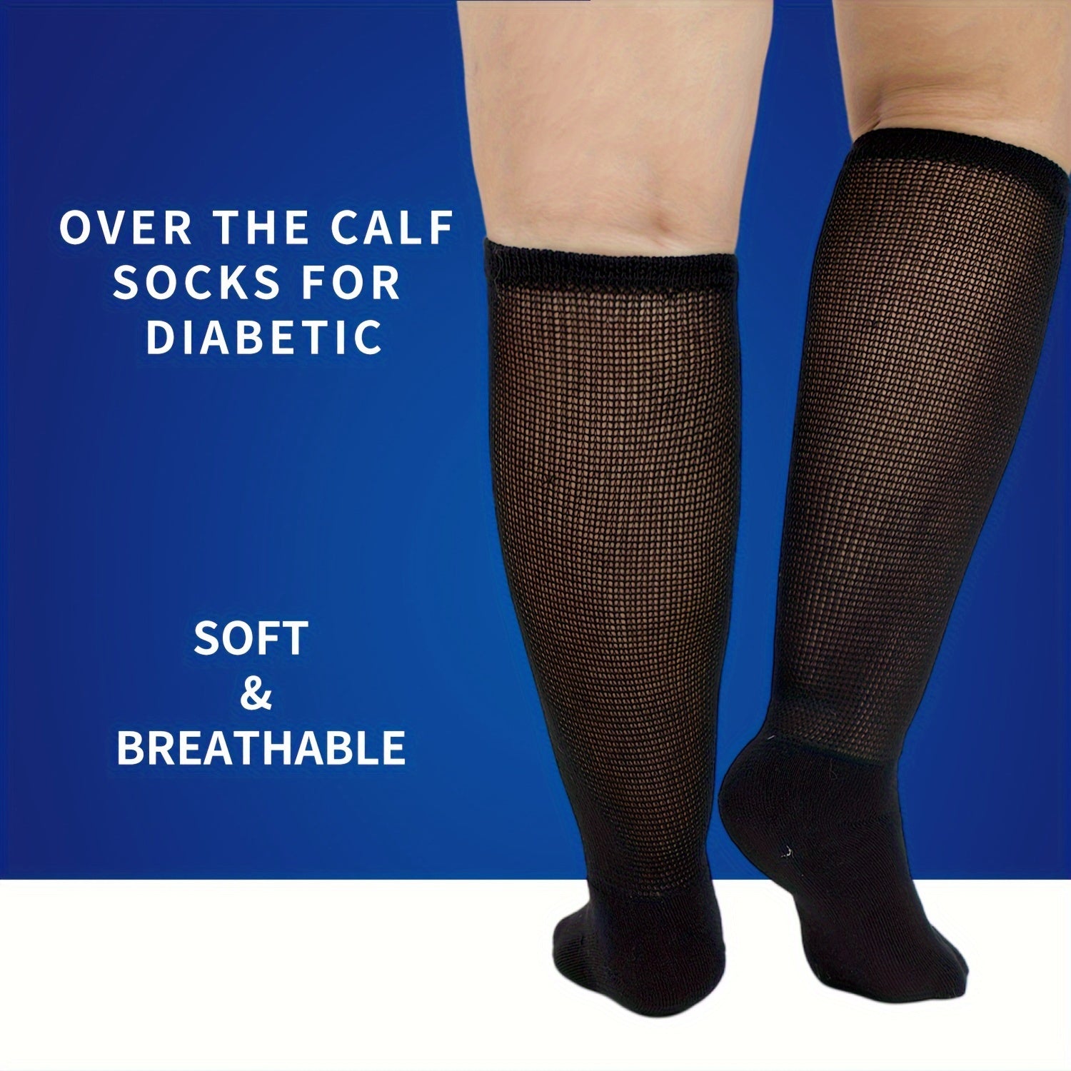 Bamboo Fibre Diabetic Calf Socks for Blood Circulation