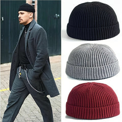Trawler Beanie Knitted Fisherman Hat Retro Vintage Style Ski Skull Cap