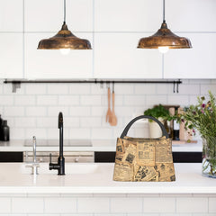 Vintage Newspaper Insulated Tote Bag Portable Reusable Cooler Lunch Bag