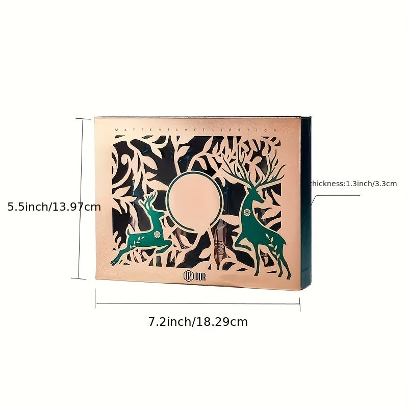 4pcs Matte Lipstick Set Box Moisturizing Nourishing Velvet Carved Lipstick