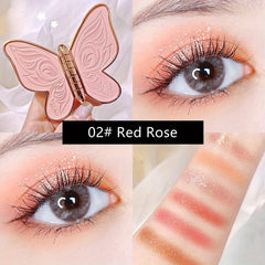 Butterfly 6 Colors Eyeshadow Palette Natural Shimmer Matte Finish