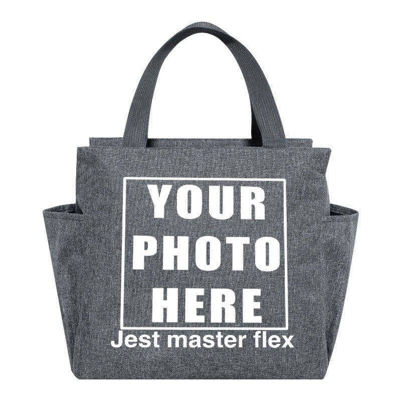 Photo Pattern Insulated Lunch Bag Thick Cooler Box Canvas Tote Food Storage Bag