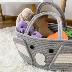 Elephant Themed Diaper Storage Basket Durable Polyester