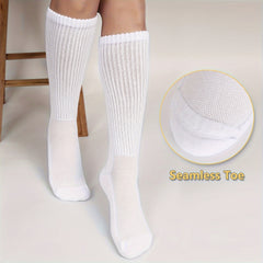 6 Pairs Non Binding Diabetic Socks Bamboo Fibre Loose Sock Extra Wide Calf