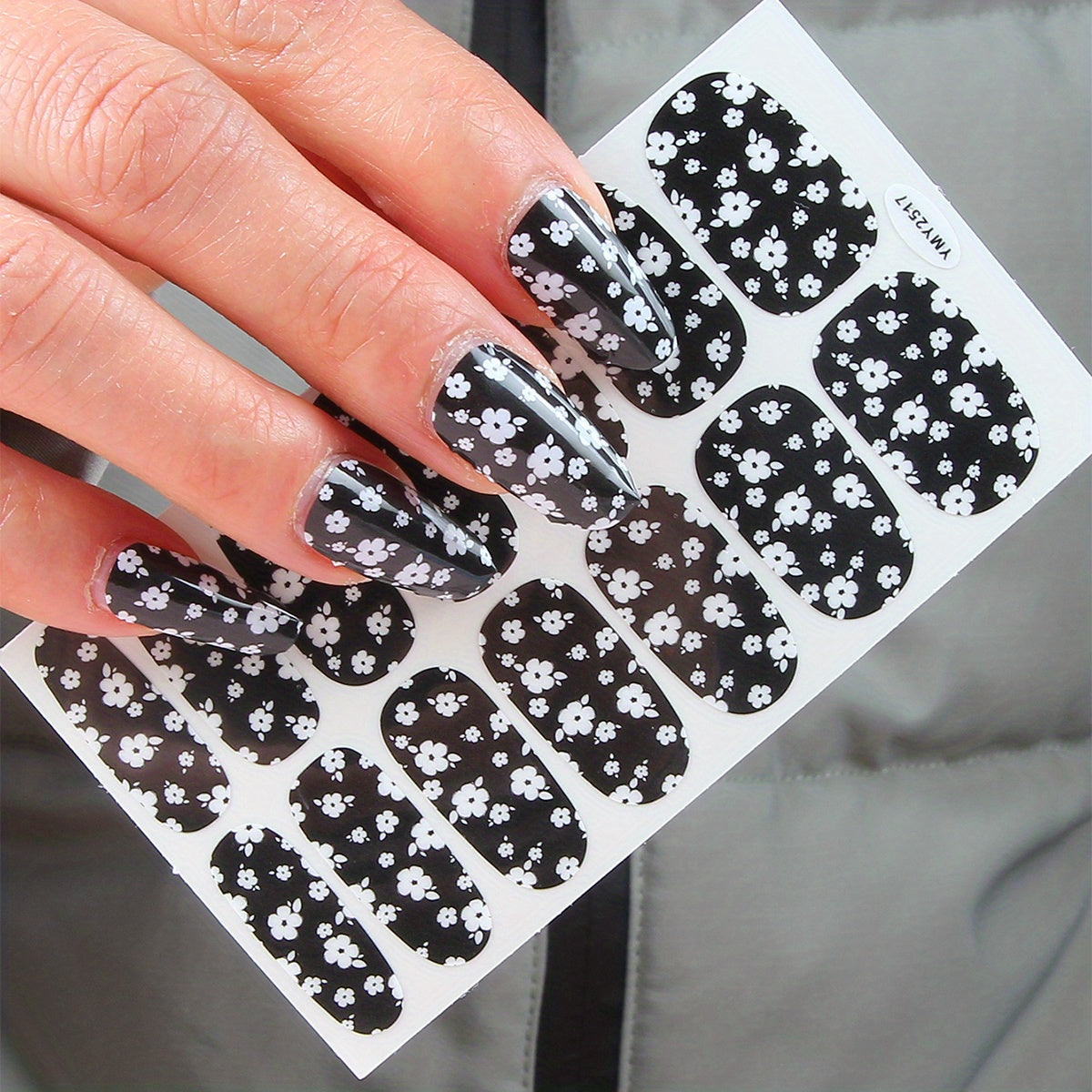 Flower Pattern Nail Polish Stickers Self Adhesive Decal Strips