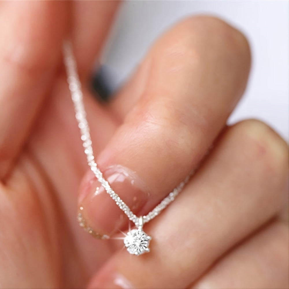 Zircon Necklace With Tiny Pendant Copper Neck Chain Jewelry