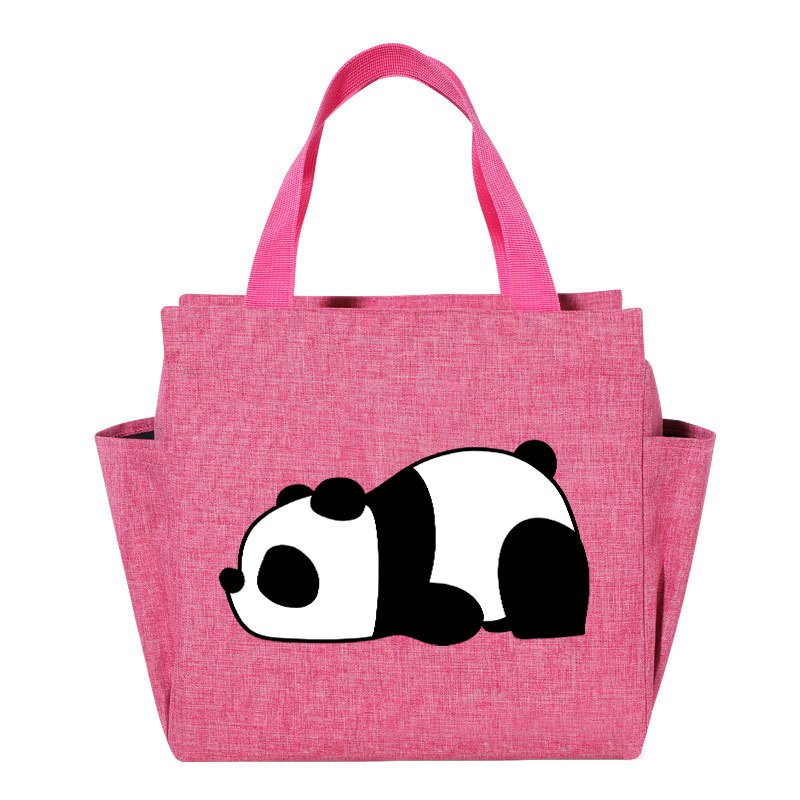 Cartoon Panda Lunch Bag Insulated Cooler Tote for Office School Picnic Camping