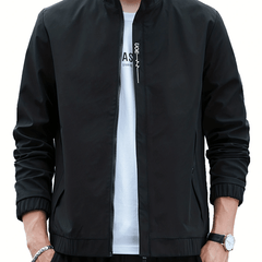 Men's Lightweight Stand Collar Windbreaker Jacket