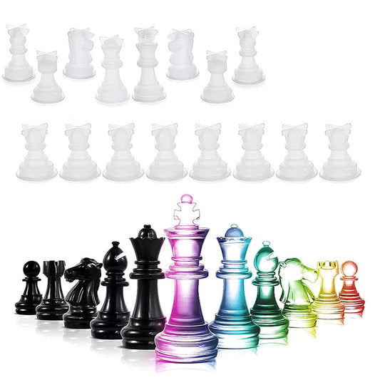 Chess Resin Silicone Mold 16pcs 3D Upgrade Kit Full Size Epoxy Molds