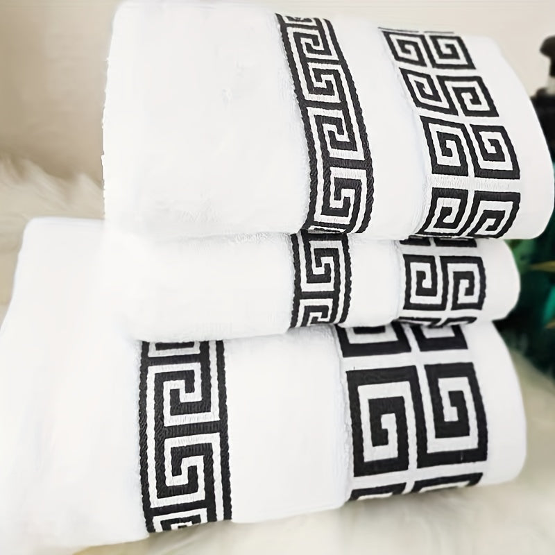 3pc Cotton Towel Set - 1 Bath Towel, 2 Hand Towels