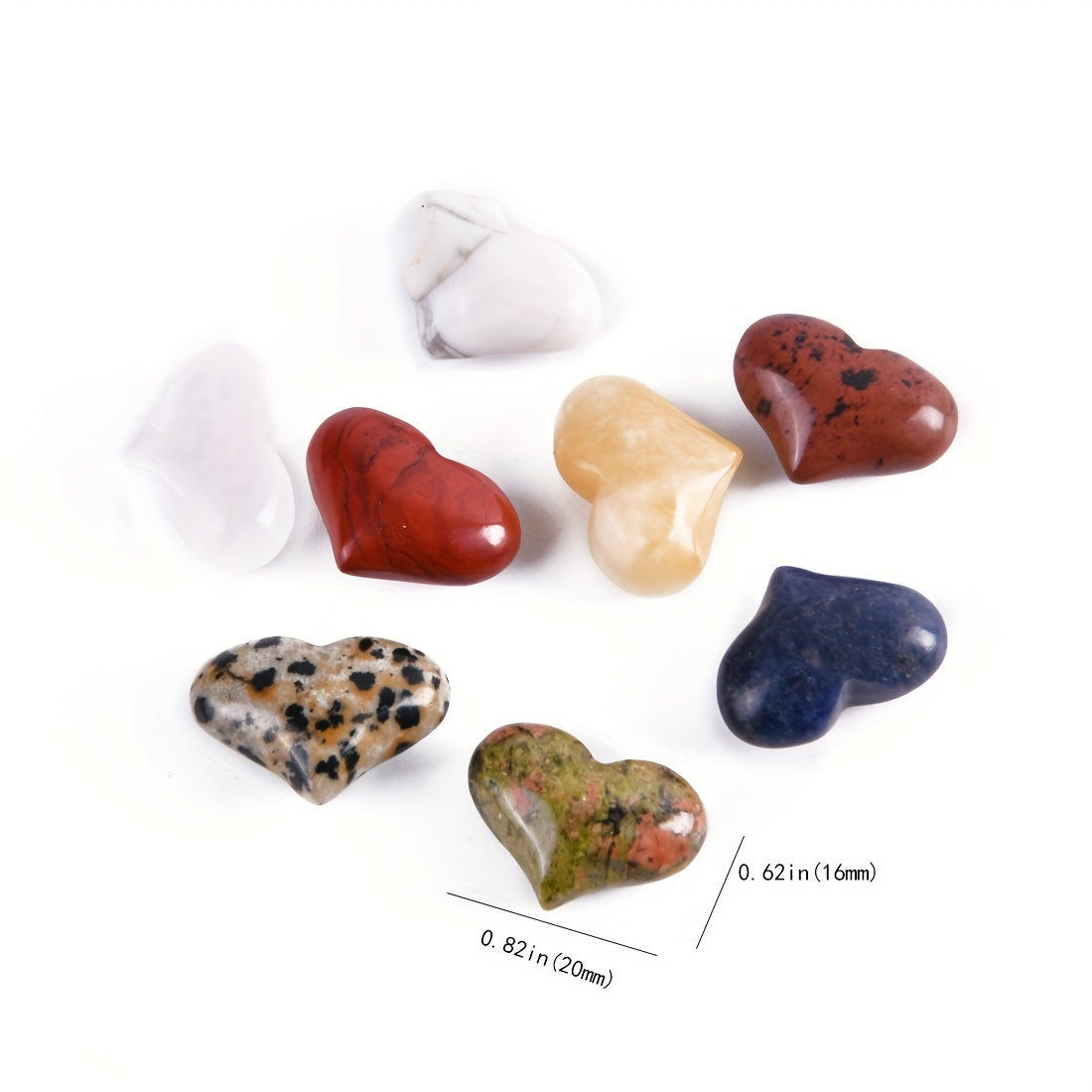Heart Crystals Shaped Healing Crystal Palm Set Bulk