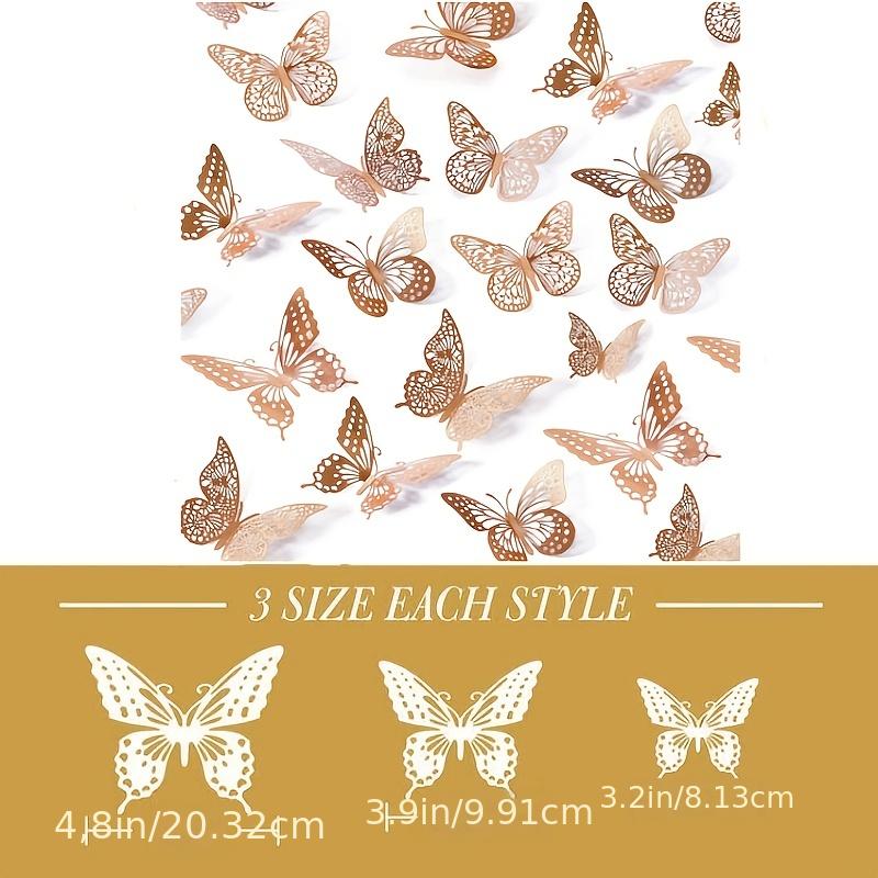 12pcs 3D Golden Butterfly Wall Decor - Perfect for Birthday Party & Nursery