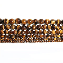 Natural Tiger Eye Stone Beads Smooth Brown for Jewelry Making