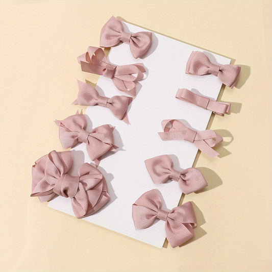 10pcs Bow Hair Clip Decorative Accessories Baby Girls