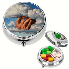 Cloud Eye Covering Medicine Box 3 Grid Portable Decorative Storage