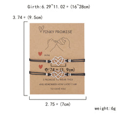 Casual Braided Heart Couples Bracelet Set