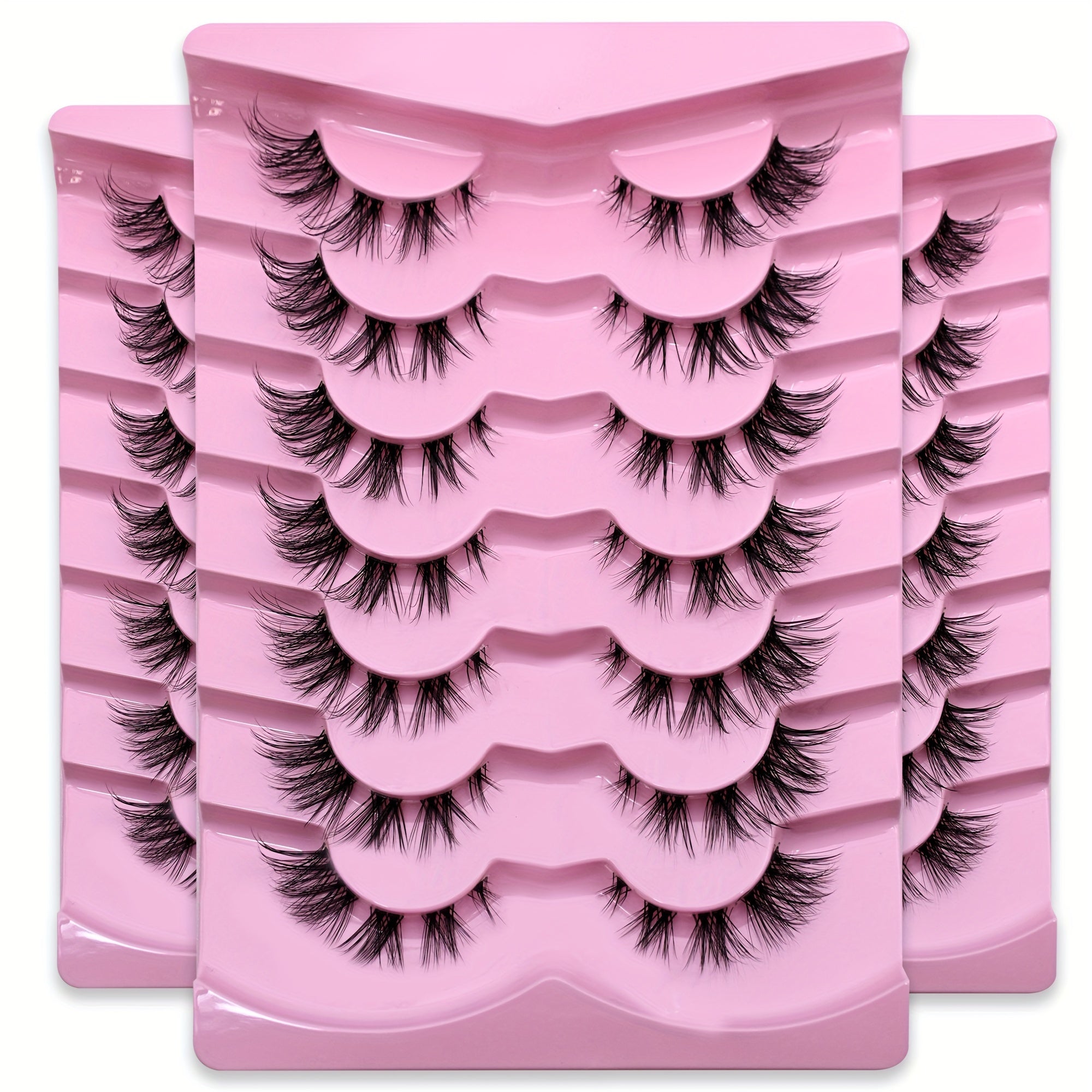 7 Pairs Cat Eye Lashes Faux Mink Wispy False Eyelashes Makeup
