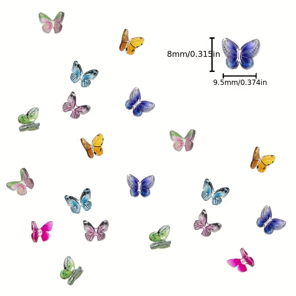 48pcs 3D Butterfly Nail Art Charms for Nails Decoration & Crafting