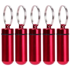 Mini Waterproof Aluminum Pill Box Medicine Case Container Bottle Holder Keychain