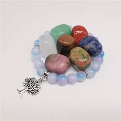 7 Chakras Natural Polished Stones Healing Crystals Bracelet Set
