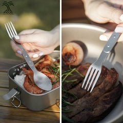 2 in 1 Folding Spork Stainless Steel Spoon & Fork Camping Hiking Backpacking