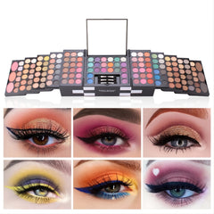 Professional Makeup Kit 142 Eyeshadow Blush Eyebrow Powder Sponge