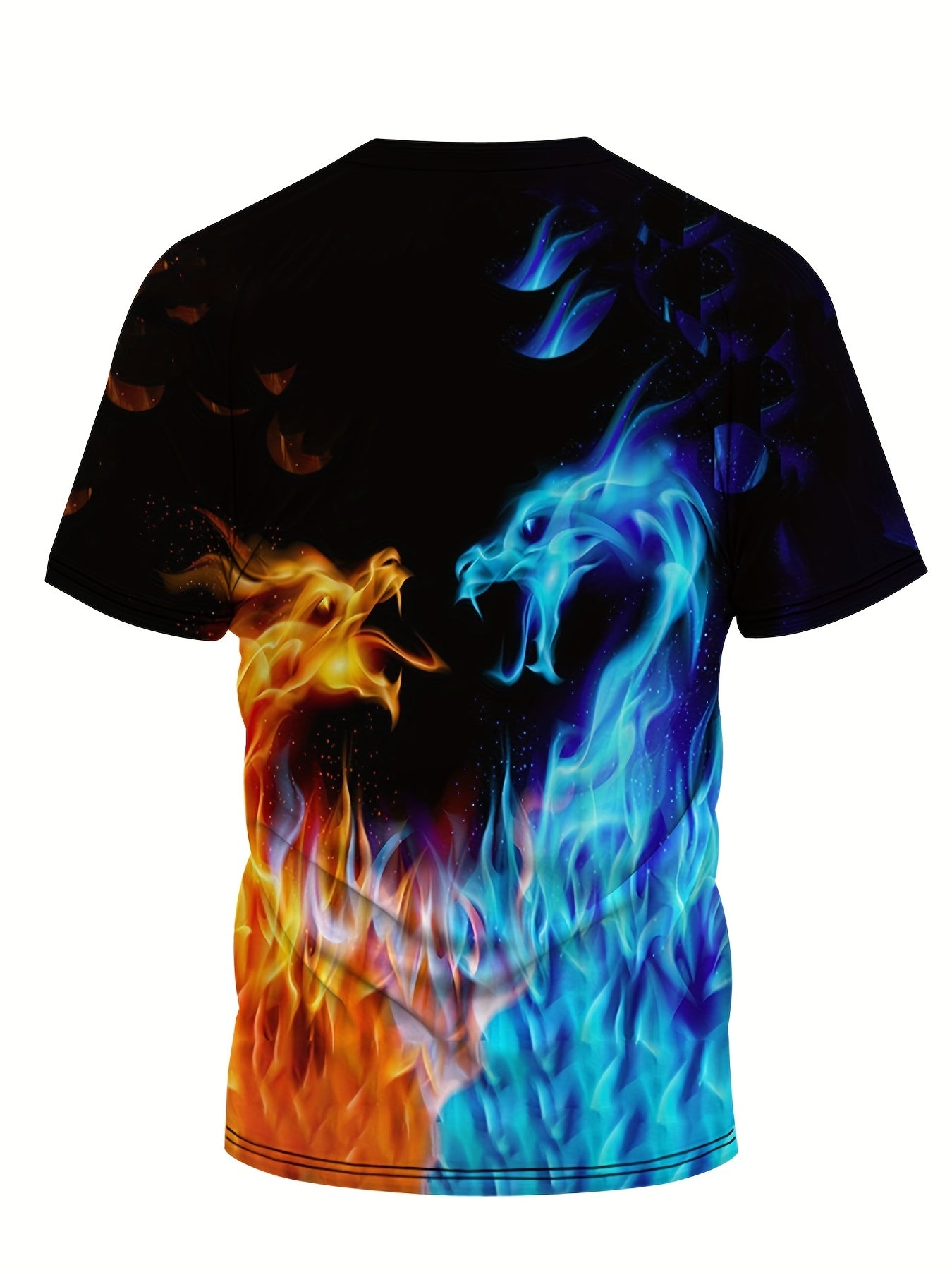 Flame Phoenix 3D Print Boys T-shirt Lightweight Short Sleeve Tee