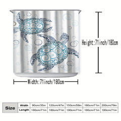 Waterproof Sea Turtle Shower Curtain - Bathroom Decor