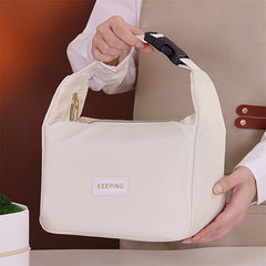 Waterproof Lunch Bag Insulated Tote for Office School Travel Beige