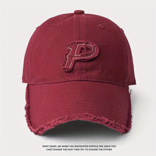 Men's Letter P Patch Baseball Cap Sun Hat