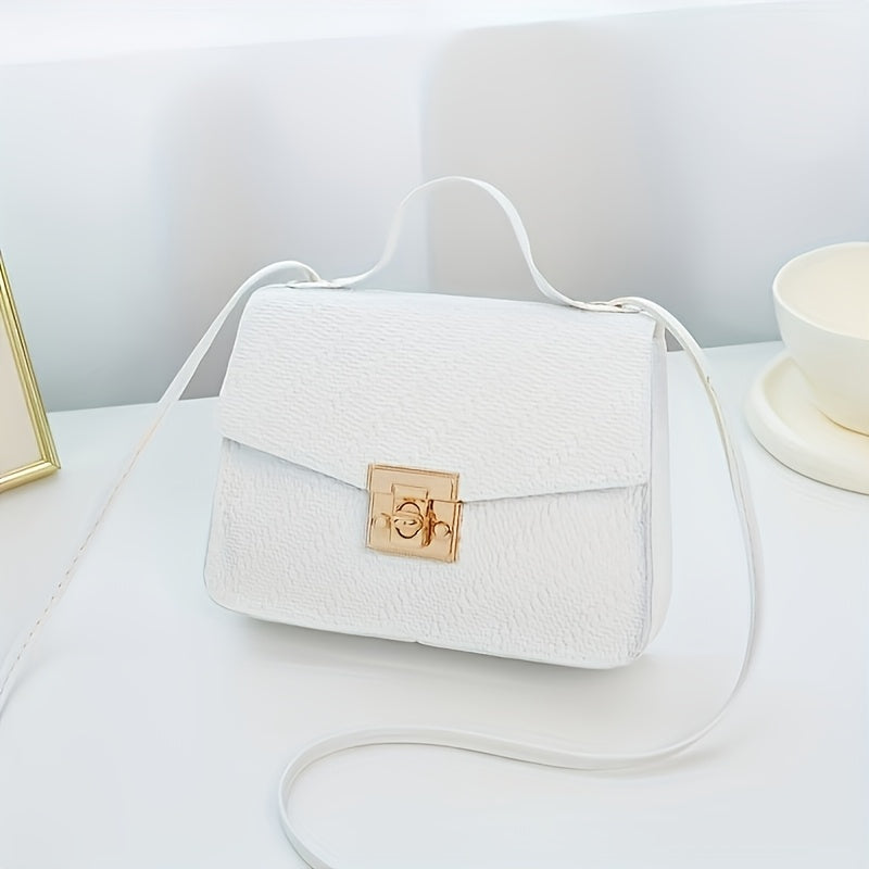 Stylish Faux Leather Crossbody Bag Small Shoulder Bag Pink Green