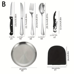 10pcs Stainless Steel Camping Cooking Utensils Set